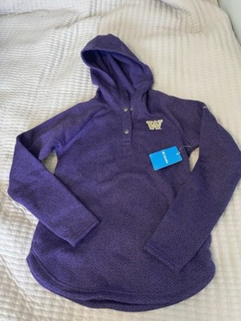 NWT Columbia Washington Huskies Darling Days Pullover Hoodie Womens M Purple